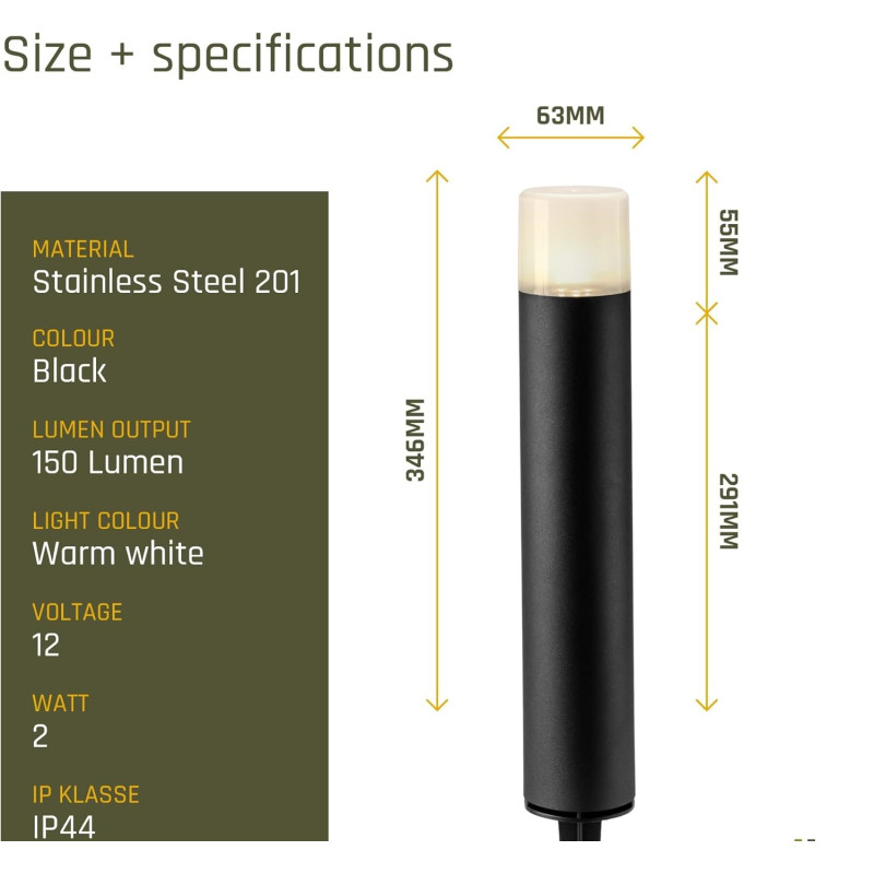Ludeco Lighting 12Volt Maze Garden Post Light Spec
