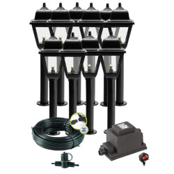 UK LOW VOLTAGE TECHMAR GARDEN LIGHTING GUERNSEY 10 LIGHT KIT