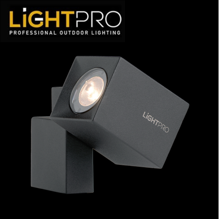 Lightpro Outdoor Garden Lighting Professional DIY 12v Quartz 2w LED Wall or spotlight Black