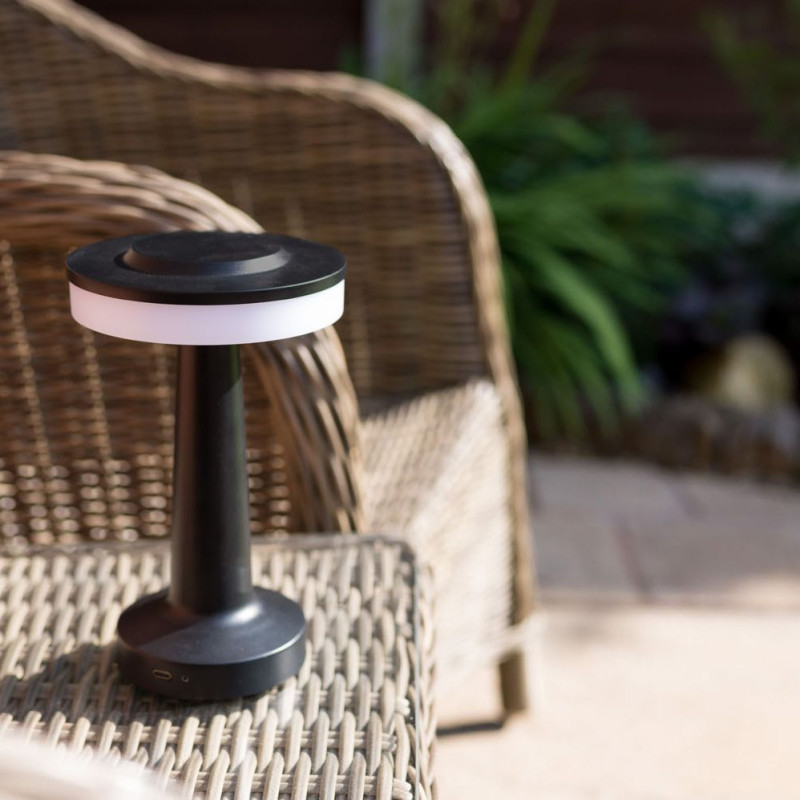 Talence Black Rechargeable Table Lamp 7