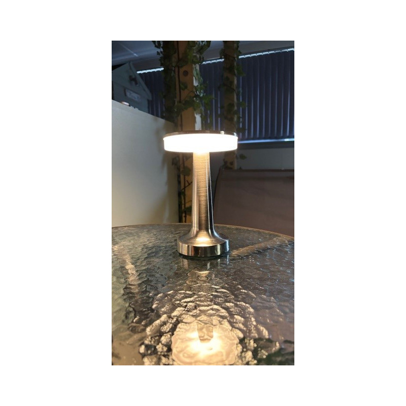 Talence Rechargeable Chrome Table Lamp 5