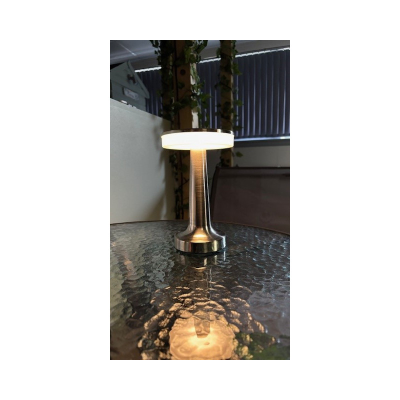Talence Rechargeable Chrome Table Lamp 6