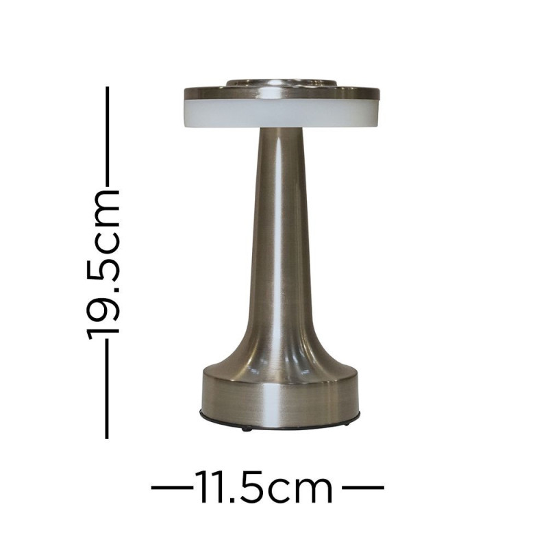 Talence Rechargeable Chrome Table Lamp 3