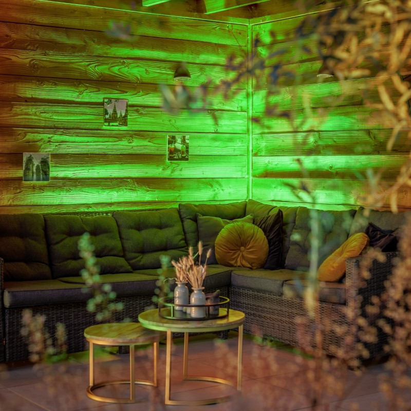 UK Low Voltage Garden Lighting Techmar Rubum Smart Zigbee Ground Light green