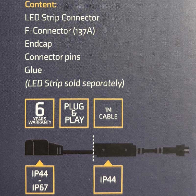 Lightpro 12V LED Strip Connector IP67