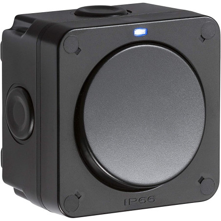 Knightsbridge Weatherproof Outdoor Manual 12V Black Switch