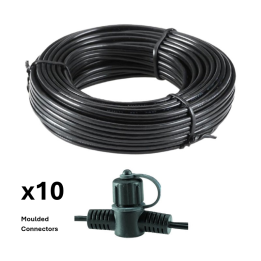 Techmar Garden Lighting UK Outdoor Lights Low Voltage 25m Main Cable SPT-1 With 10 Connectors 1