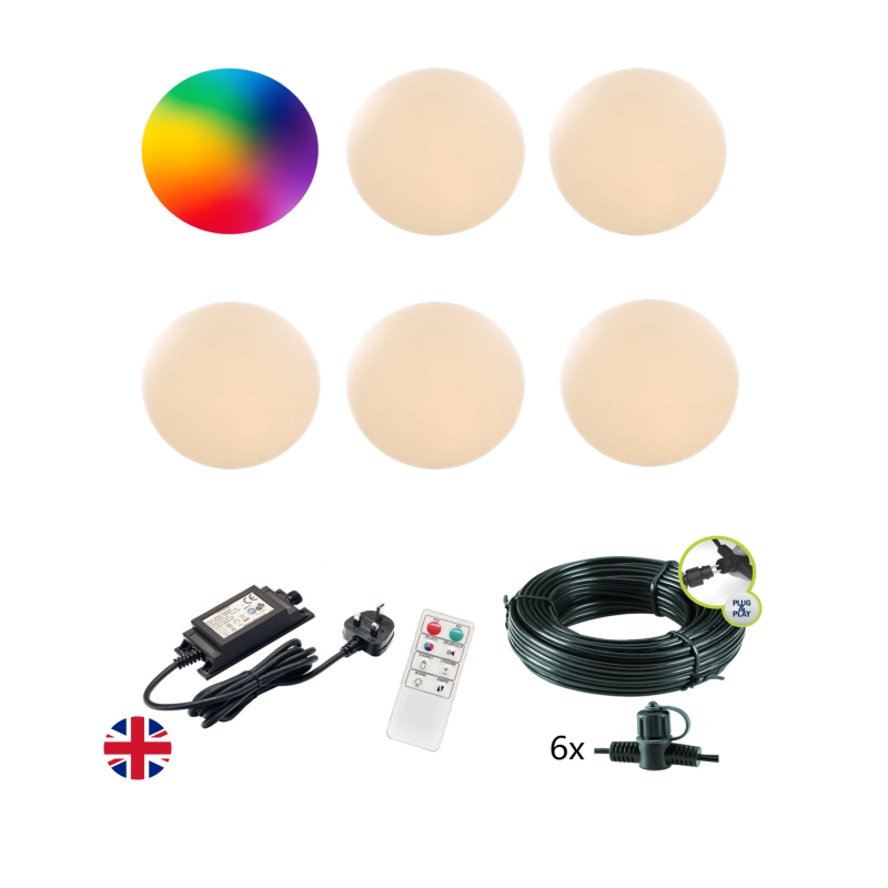 Low Voltage Garden Lighting Round 20 6 Light Bundle