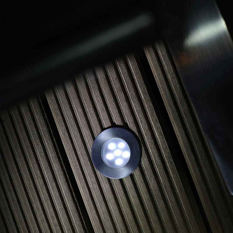 Techmar Garden Lighting UK Outdoor Lights Brevus 1w white 12V LED Deck Light 3