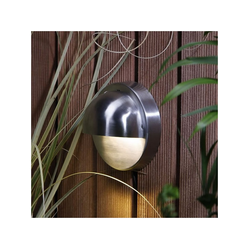 Techmar Outdoor Garden Lighting UK Palm 12V 1W LED Stainless Steel Outdoor Wall Light 2