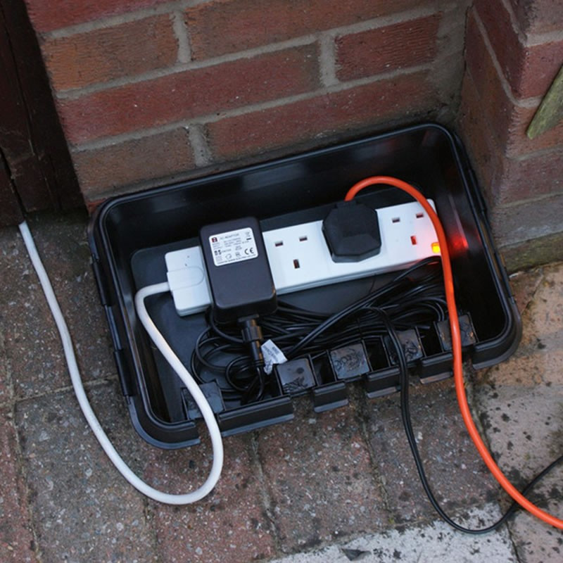 Outdoor Garden Lighting UK Accessories - Dribox 285 Medium black weatherproof 1